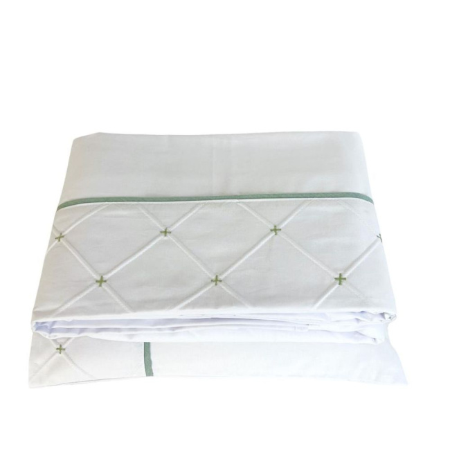 Jogo de Lençol para Berço 3 peças Percal 180 Fios 100% Algodão Glamour Mesclado Verde