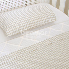 Jogo de Lençol para Berço 3 Peças Windsor Bege Percal 180 Fios