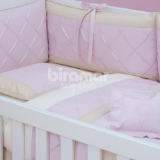 Jogo de Lençol para Berço Teddy Bear Rosa Percal 180 Fios