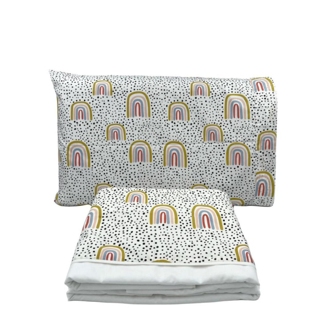Jogo de Lençol para Mini Cama 3 Peças Percal Felice Arco Íris (Colchão 1,50m x 70cm)
