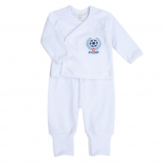 Kimono Maternidade para Bebê Goal Branco/Azul 3 Peças - Tamanho Único