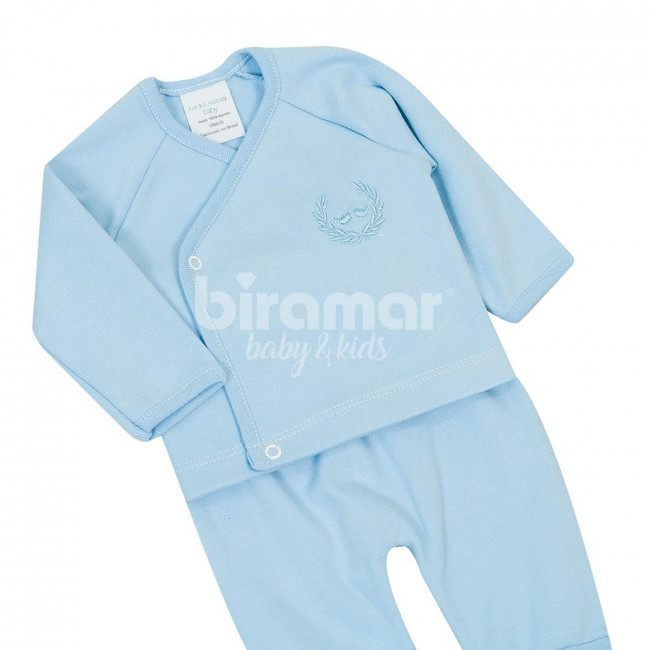 Kimono Maternidade para Bebê Valencia Azul 3 Peças - Tamanho Único