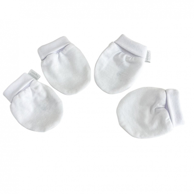 Kit 2 Pares de Luvas para Bebê - Branco