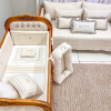 Kit Cama Babá 9 Peças Benício Personalizado Linho Bege