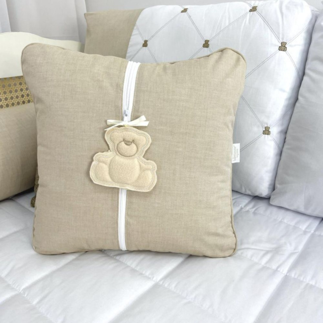 Kit Cama Babá 9 Peças c/ Saia Theodore Bege