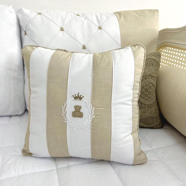 Kit Cama Babá 9 Peças c/ Saia Theodore Bege