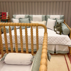 Kit Cama Babá 9 Peças com Saia Glamour Mesclado Verde