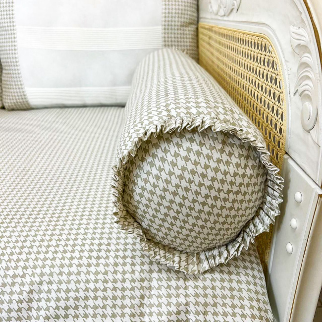 Kit Cama Babá 9 Peças com Saia Windsor Bege