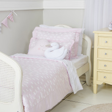 Kit Cama Solteiro 3 Peças Cisne Rosa (Colchão 1,88 x 0,88)
