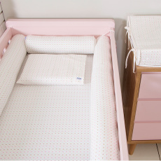 Kit de Berço Rolinho 4 Peças Amor Rosa