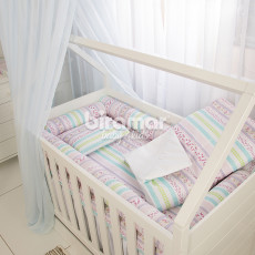 Kit de Berço Rolinho 4 Peças Clementine Rosa