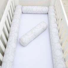 Kit de Berço Rolinho 4 Peças Damask Branco