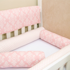 Kit de Berço Rolinho 4 Peças Jardim Secreto Rosa