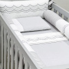 Kit de Berço Rolinho 7 Peças Firenze Branco/Cinza