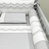 Kit de Berço Rolinho 7 Peças Firenze Branco/Cinza