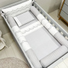 Kit de Berço Rolinho 7 Peças Firenze Branco/Cinza