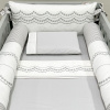 Kit de Berço Rolinho 7 Peças Firenze Branco/Cinza