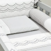 Kit de Berço Rolinho 7 Peças Firenze Branco/Cinza