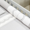 Kit de Berço Rolinho 7 Peças Firenze Branco/Cinza
