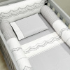 Kit de Berço Rolinho 7 Peças Firenze Branco/Cinza