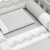 Kit de Berço Rolinho 7 Peças Firenze Branco/Cinza