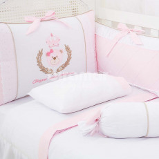 Kit Enxoval de Berço Chegou uma Princesa Rosa 9 Peças