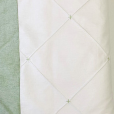 Kit Enxoval de Berço Glamour Chambray Mesclado Verde 9 Peças