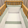 Kit Enxoval de Berço Glamour Chambray Mesclado Verde 9 Peças