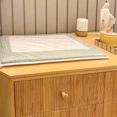 Kit Enxoval de Berço Glamour Chambray Mesclado Verde 9 Peças