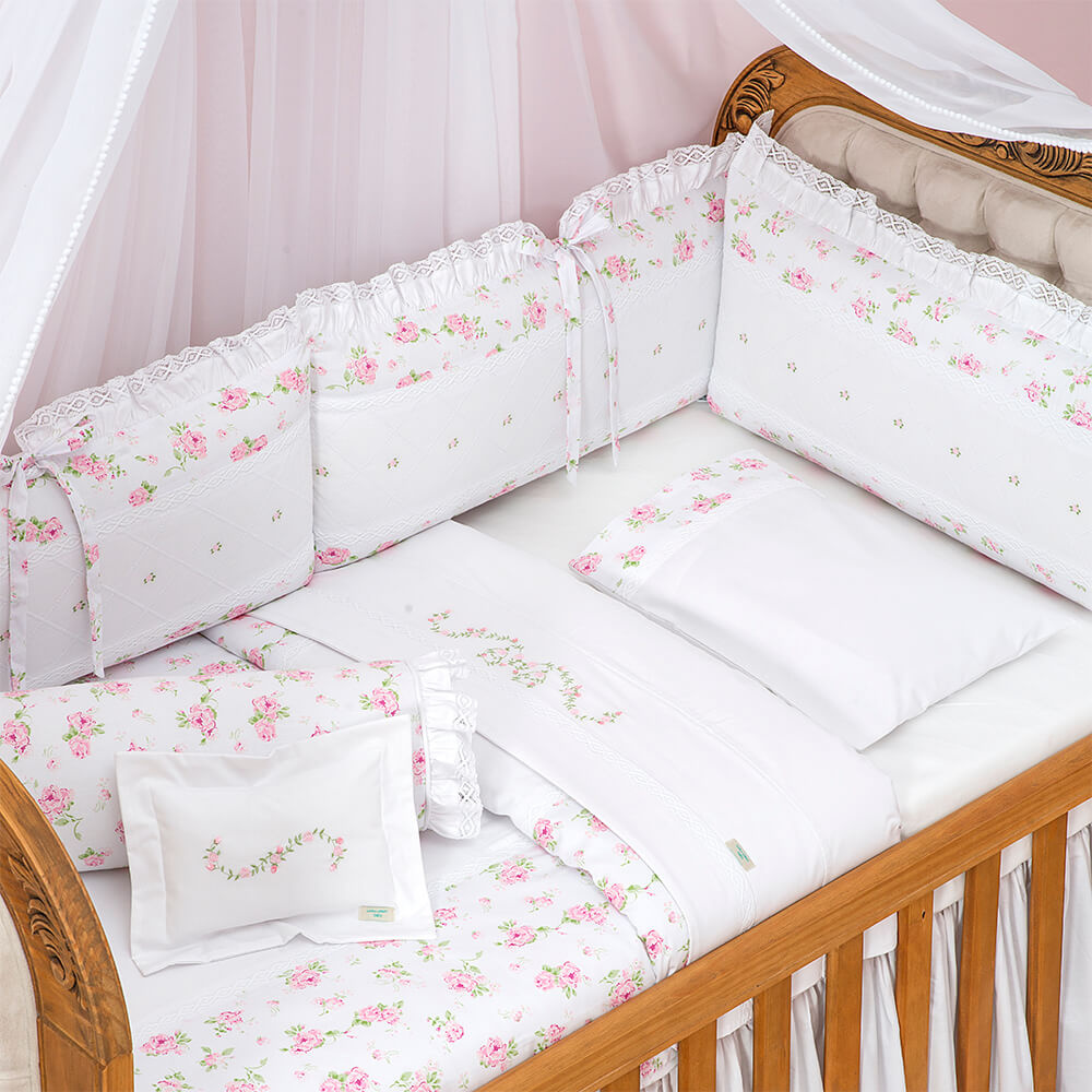 Kit Enxoval de Berço Josephine Rosa 7 peças - Baby Enxoval | Enxovais ...