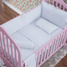 Kit Enxoval de Berço Laise Chantilly Branco 5 Peças