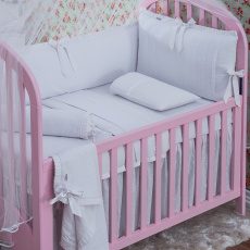 Kit Enxoval de Berço Laise Chantilly Branco 9 Peças