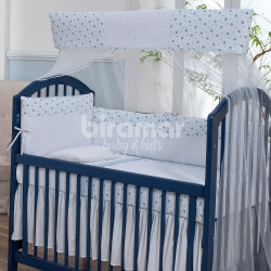 Kit Berço Lollipop Balão Azul 9 peças com Mosquiteiro