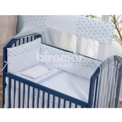 Kit Berço Lollipop Balão Azul 9 peças com Mosquiteiro