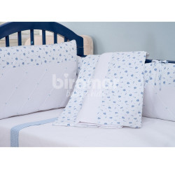 Kit Berço Lollipop Balão Azul 9 peças com Mosquiteiro