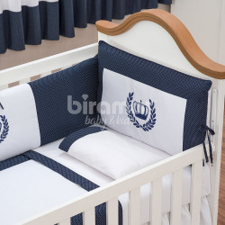 Kit Enxoval de Berço Lollipop II Coroinha Marinho 8 peças