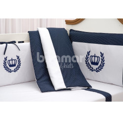 Kit Enxoval de Berço Lollipop II Coroinha Marinho 8 peças