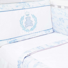 Kit Enxoval de Berço Lollipop Teddy Azul 8 peças