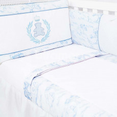 Kit Enxoval de Berço Lollipop Teddy Azul 9 Peças com Mosquiteiro