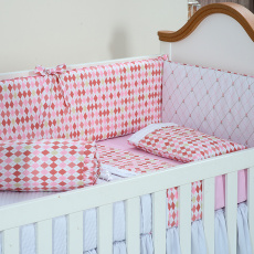 Kit Enxoval de Berço London Rosa 9 Peças - Promocional