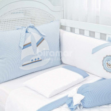 Kit Enxoval de Berço Navy Azul 9 Peças