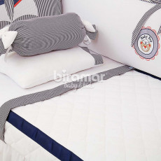 Kit Enxoval de Berço Navy Marinho 10 Peças com Mosquiteiro