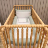 Kit Enxoval de Berço Nervurado 9 Peças Cabeceira e Rolos Laterais Glamour Chambray Mesclado Verde