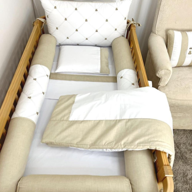 Kit Enxoval de Berço Theodore Rolos Bege 9 Peças