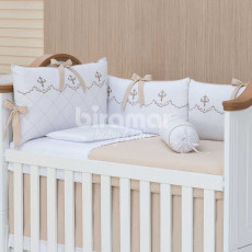 Kit Enxoval para Berço Versailles Bege 9 Peças