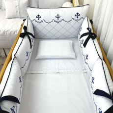 Kit Enxoval para Berço Versailles Marinho 9 Peças