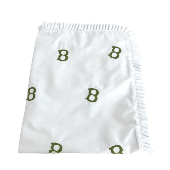 Kit Maternidade 3 Peças Percal 200 Fios Acetinado Personalizado Elisa Branco / Verde