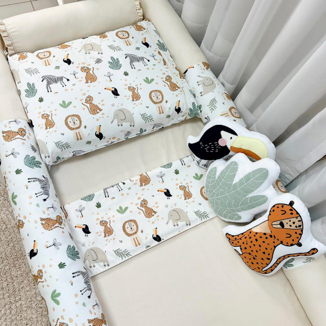 Kit Rolinho Mini Cama 10 Peças Felice Safari (Colchão 1,50 x 0,70)