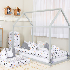 Kit Montessoriano Mini Cama Rolinho 4 Peças Fox Preto (Colchão 1,50 x 0,70)
