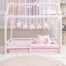 Kit Montessoriano Mini Cama Rolinho 4 Peças Windsor Rosa (Colchão 1,50 x 0,70)